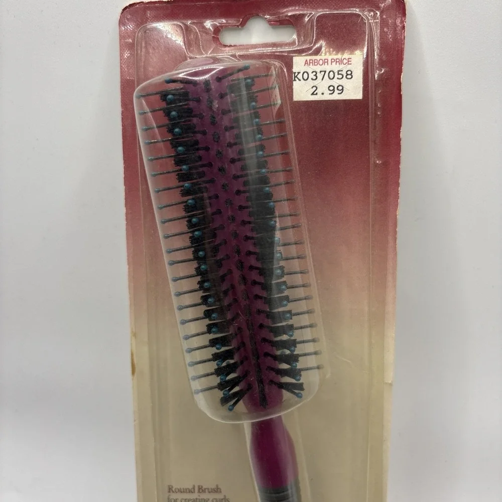 Vtg 1995 Vidal Sassoon Round Nylon Brush Model 7022 Purple Deadstock NOS